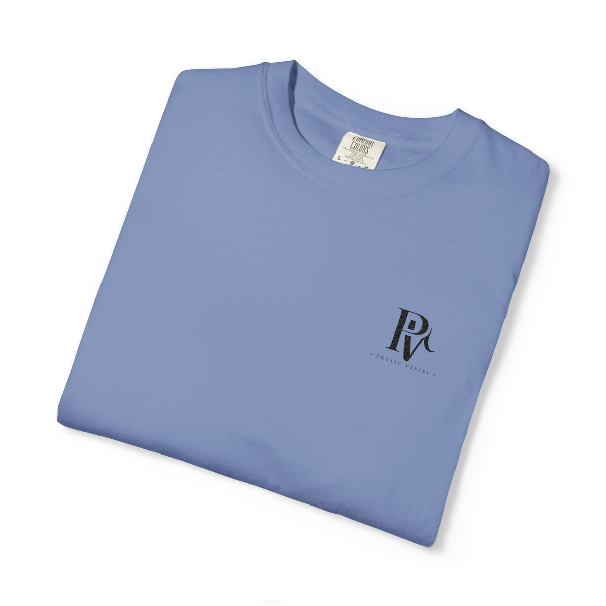 Poetic Vessel Embroidery-Minimal 'RV' Logo Garment-Dyed T-Shirt — Rust Chest Emblem