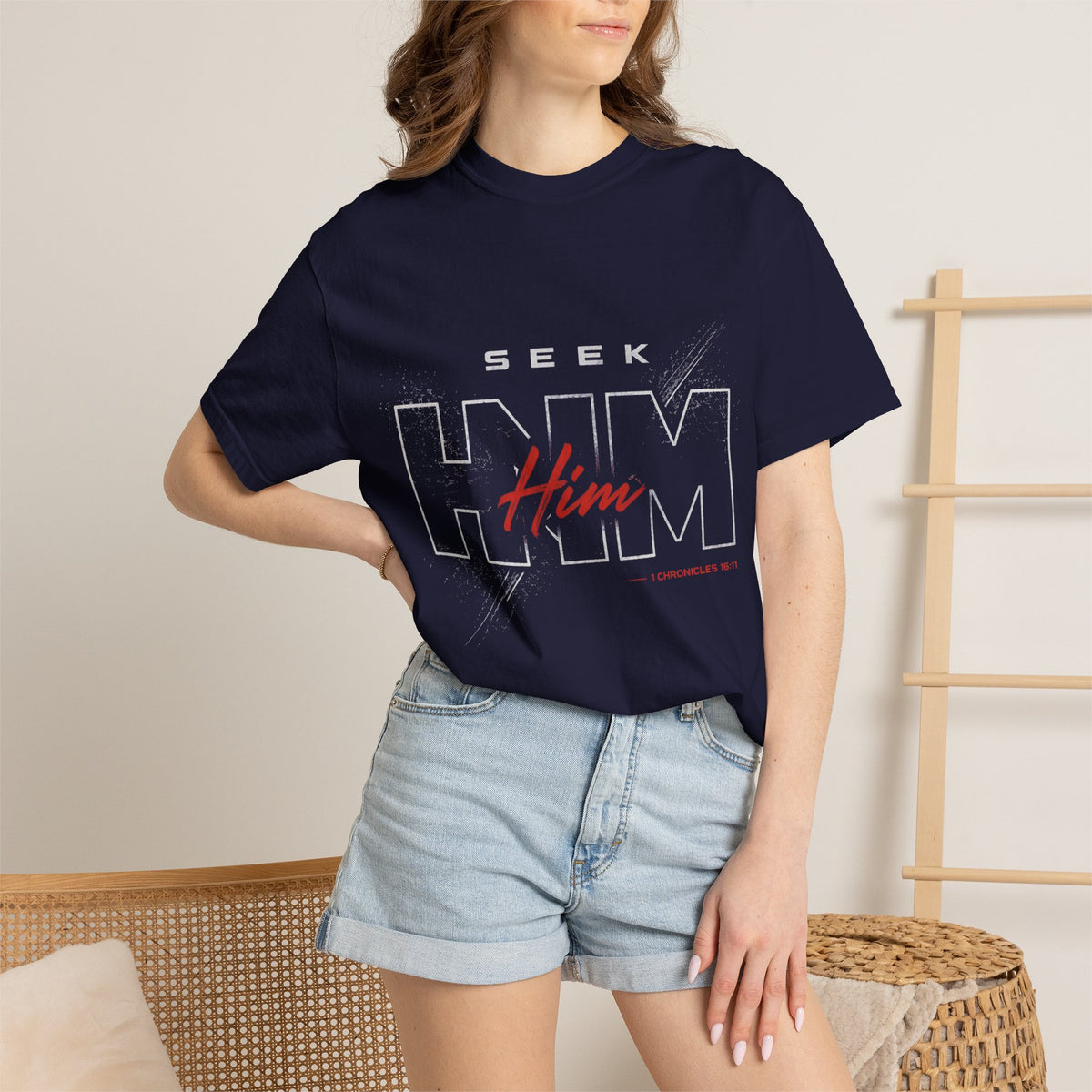 SEEK HIM Inspirational- Unisex Garment-Dyed T-shirt