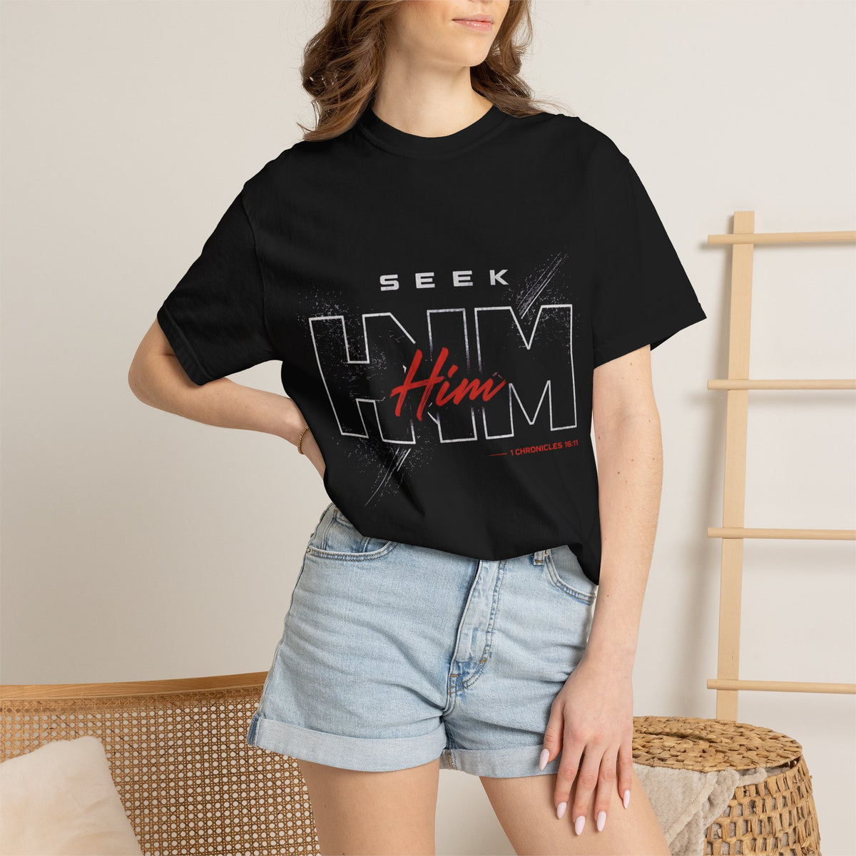 SEEK HIM Inspirational- Unisex Garment-Dyed T-shirt