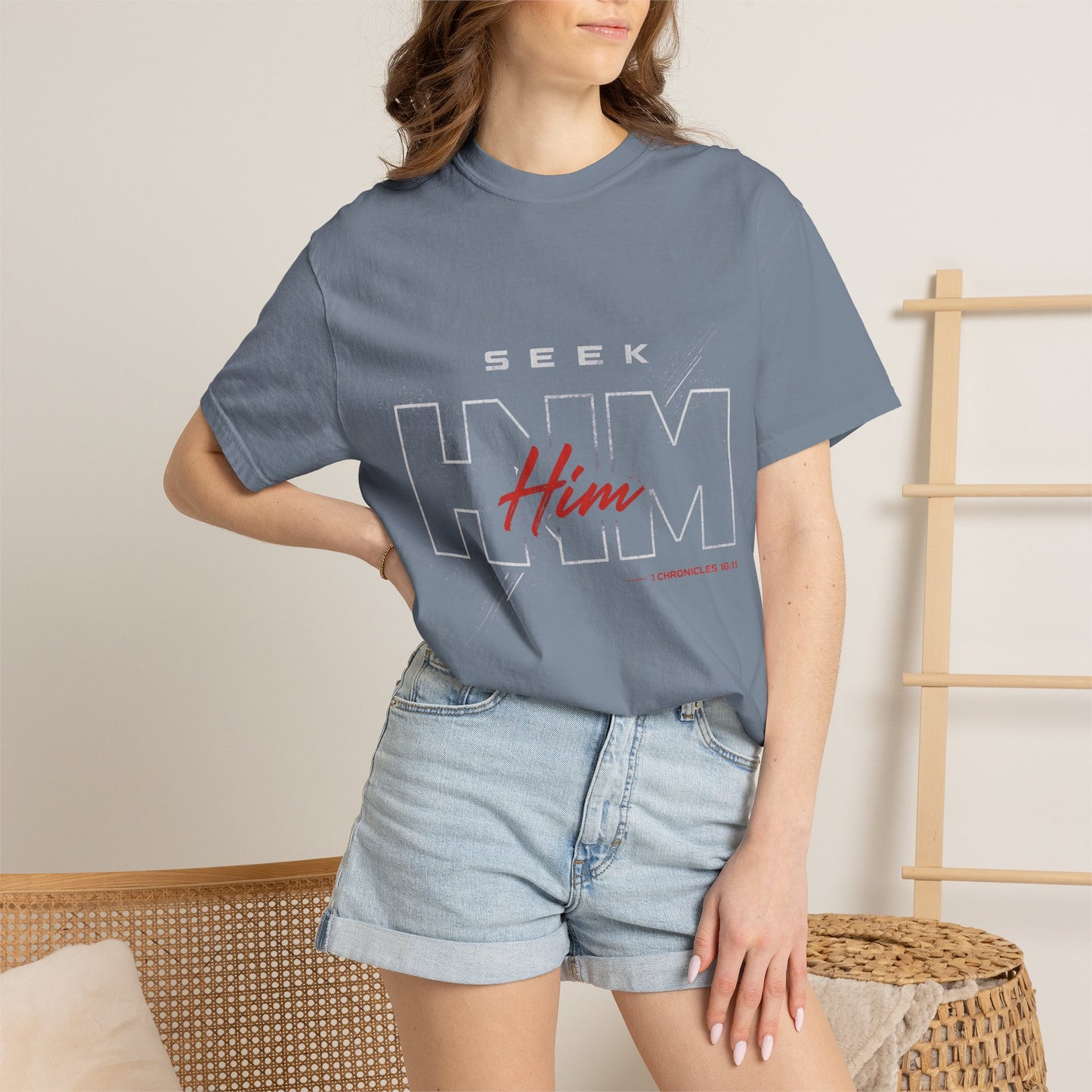SEEK HIM Inspirational- Unisex Garment-Dyed T-shirt