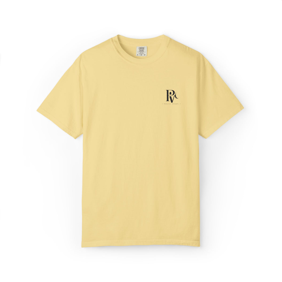 Poetic Vessel Embroidery-Minimal 'RV' Logo Garment-Dyed T-Shirt — Rust Chest Emblem
