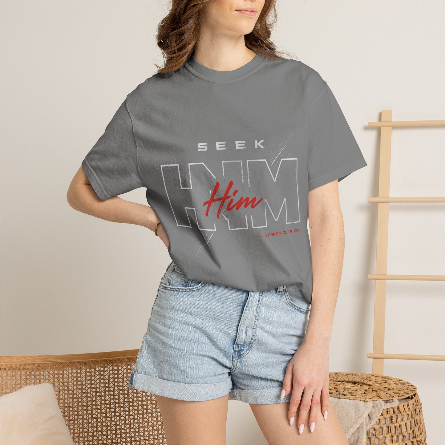 SEEK HIM Inspirational- Unisex Garment-Dyed T-shirt