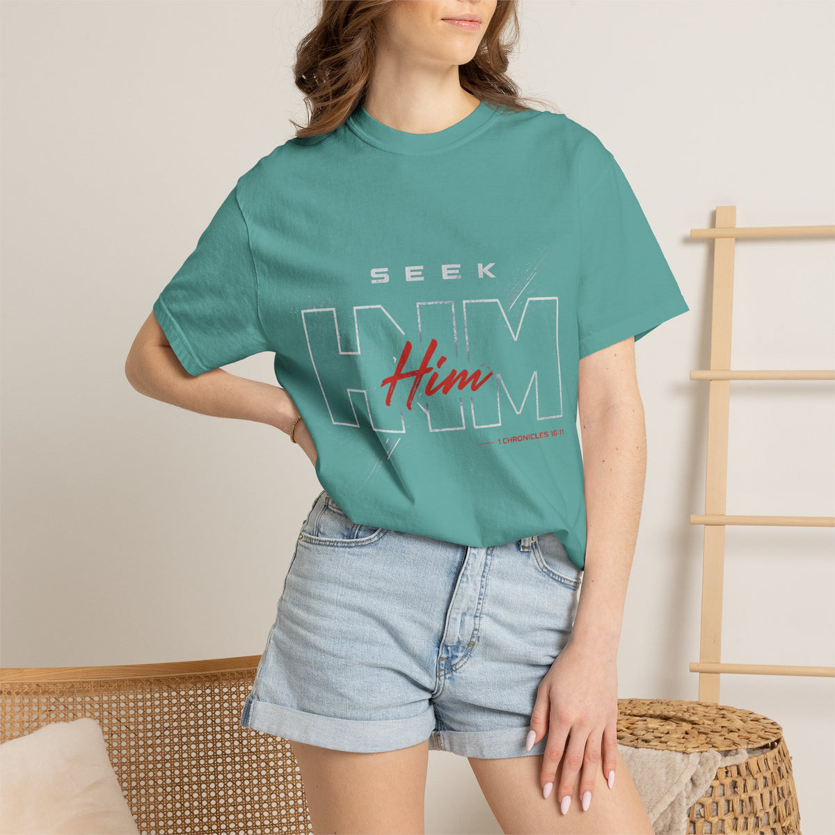 SEEK HIM Inspirational- Unisex Garment-Dyed T-shirt